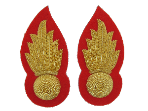 HONOURABLE ARTILLERY COMPANY W/O MESS COLLAR BADGES ON RED (4334350499912)