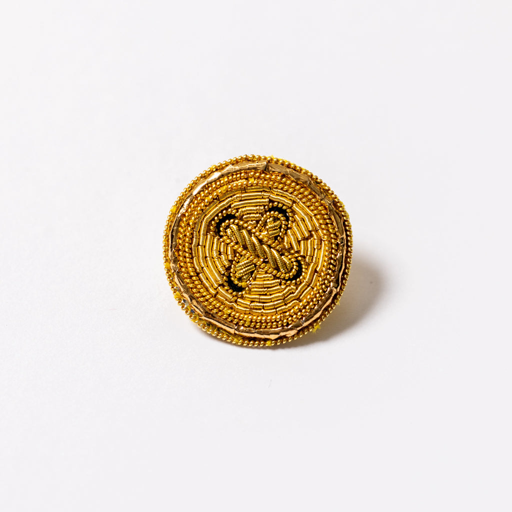 Gold Button Brooch (8158386946307)