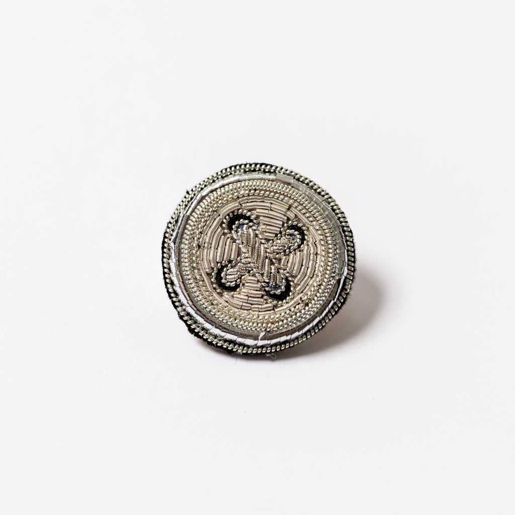 Silver Button Brooch (8158356734211)