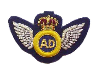 AIR DESPATCH ARM BADGE SILVER WINGS NO.1 ON NAVY (4344079974472)