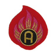 AMMUNITION TECHNICIAN EXAMINER ARM BADGE O/R ON RED (LARGE) (4334316978248)