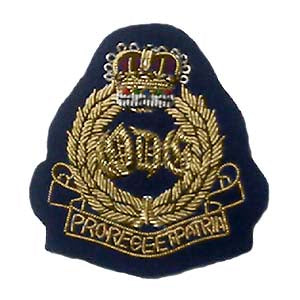 QUEENS DRAGOON GUARDS NO.1 DRESS ARM BADGE N.C.O. (PADDED) (4334328152136)