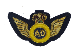AIR DESPATCH ARM BADGE GOLD WINGS MESS DRESS ON NAVY (4344225169480)