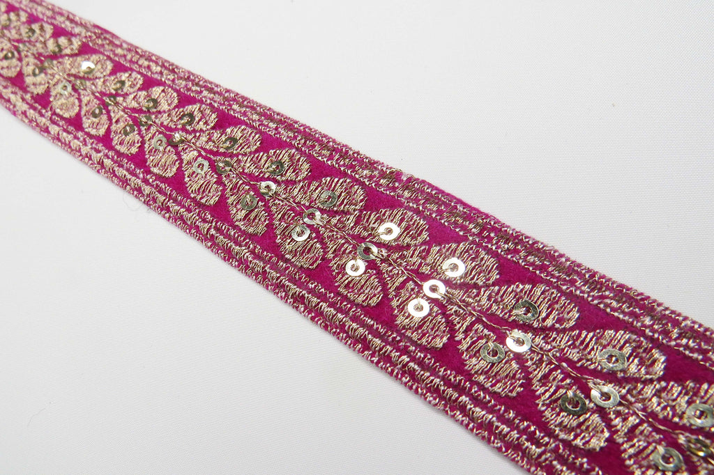 Pink and Silver Sequin repeat pattern trim (5779818971302)